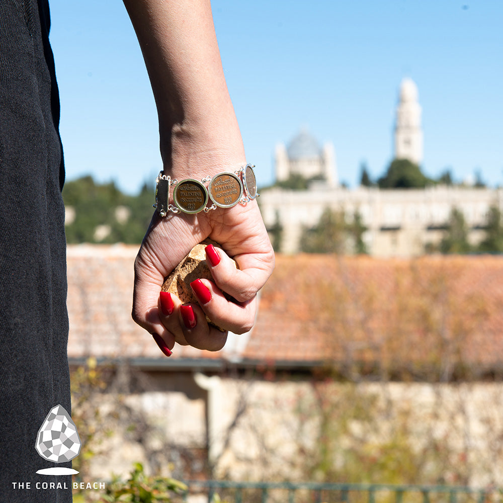 Palestinian coins 1 mil bracelet