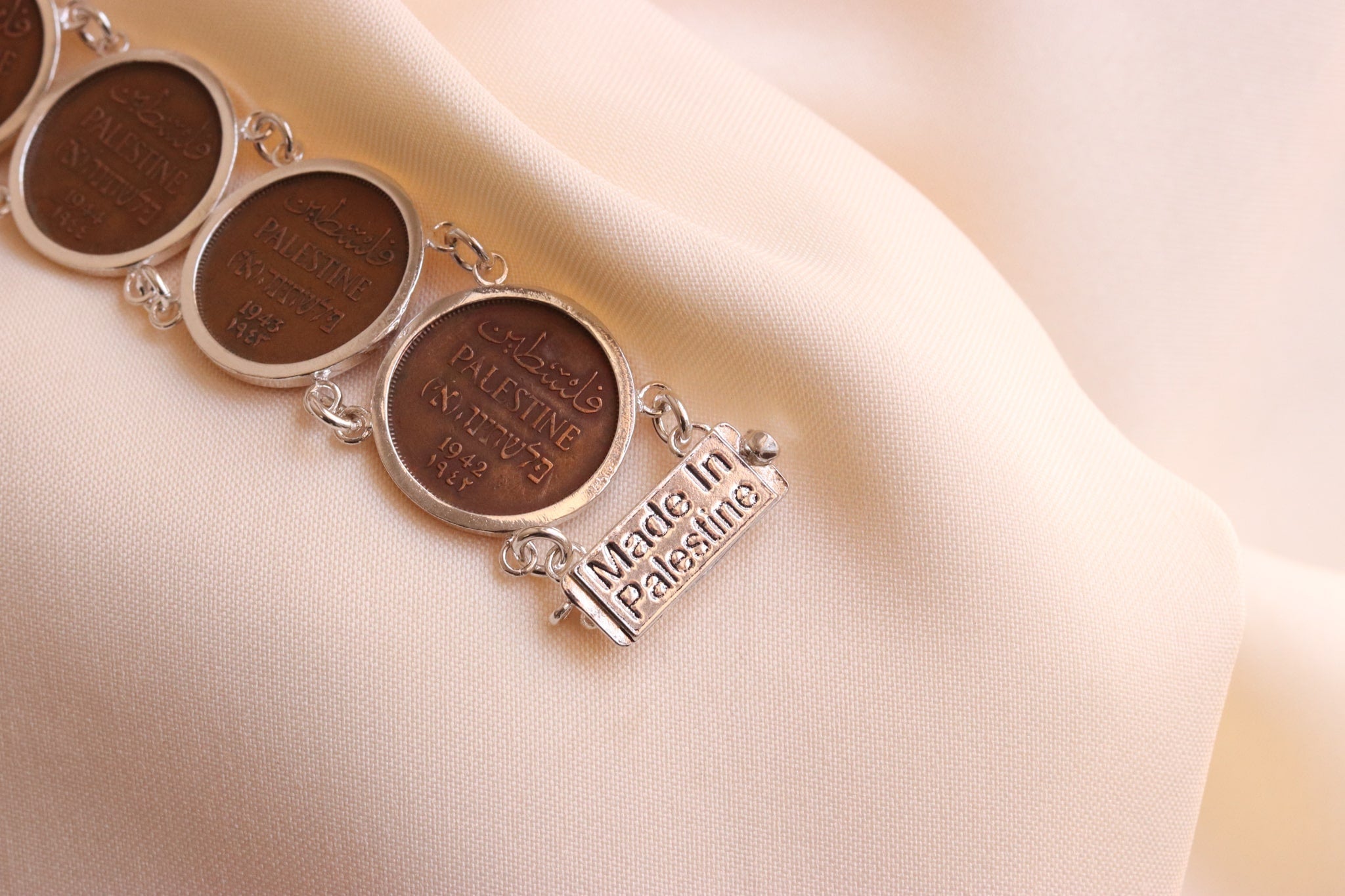 Palestinian coins 1 mil bracelet
