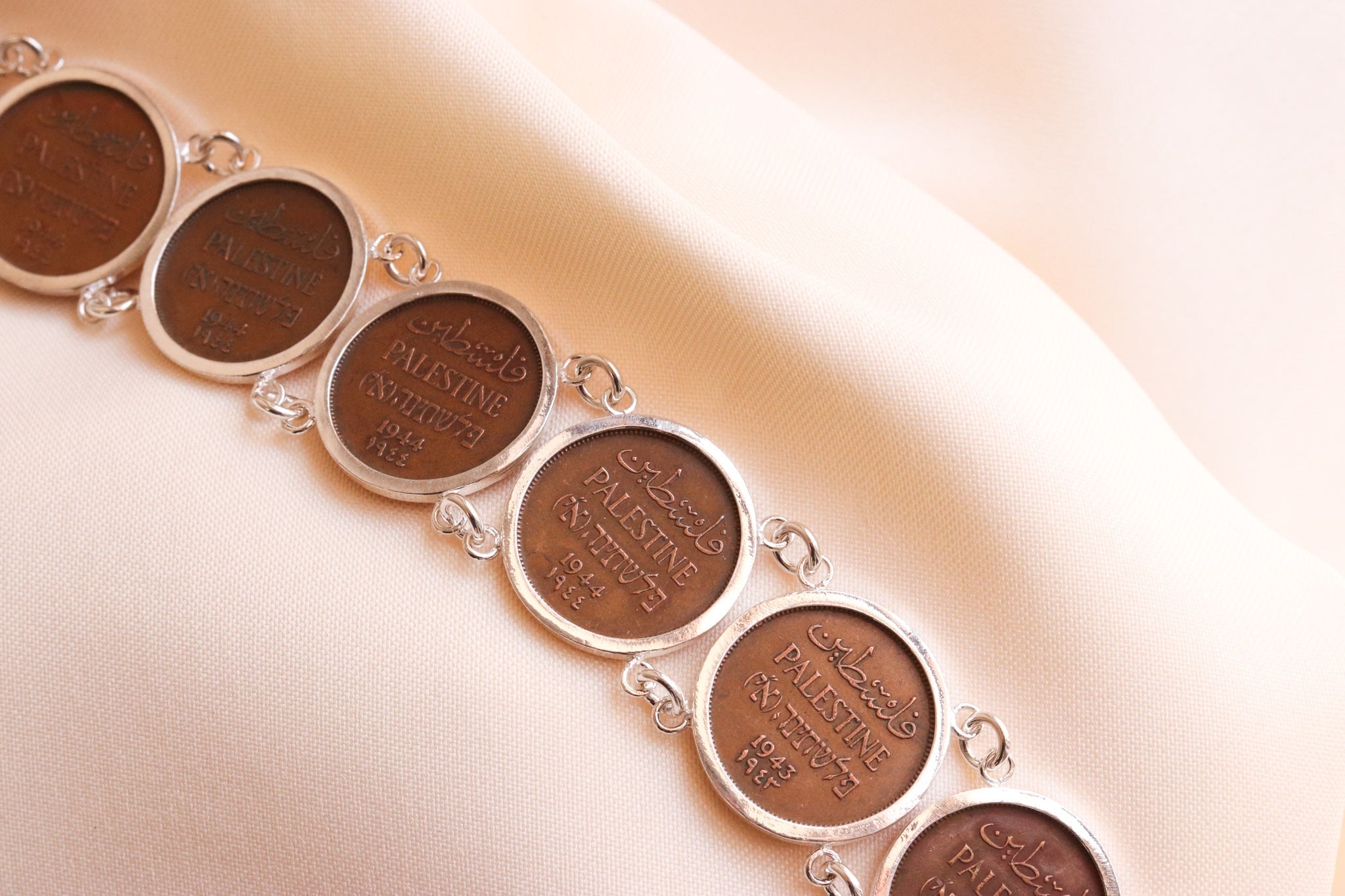 Palestinian coins 1 mil bracelet