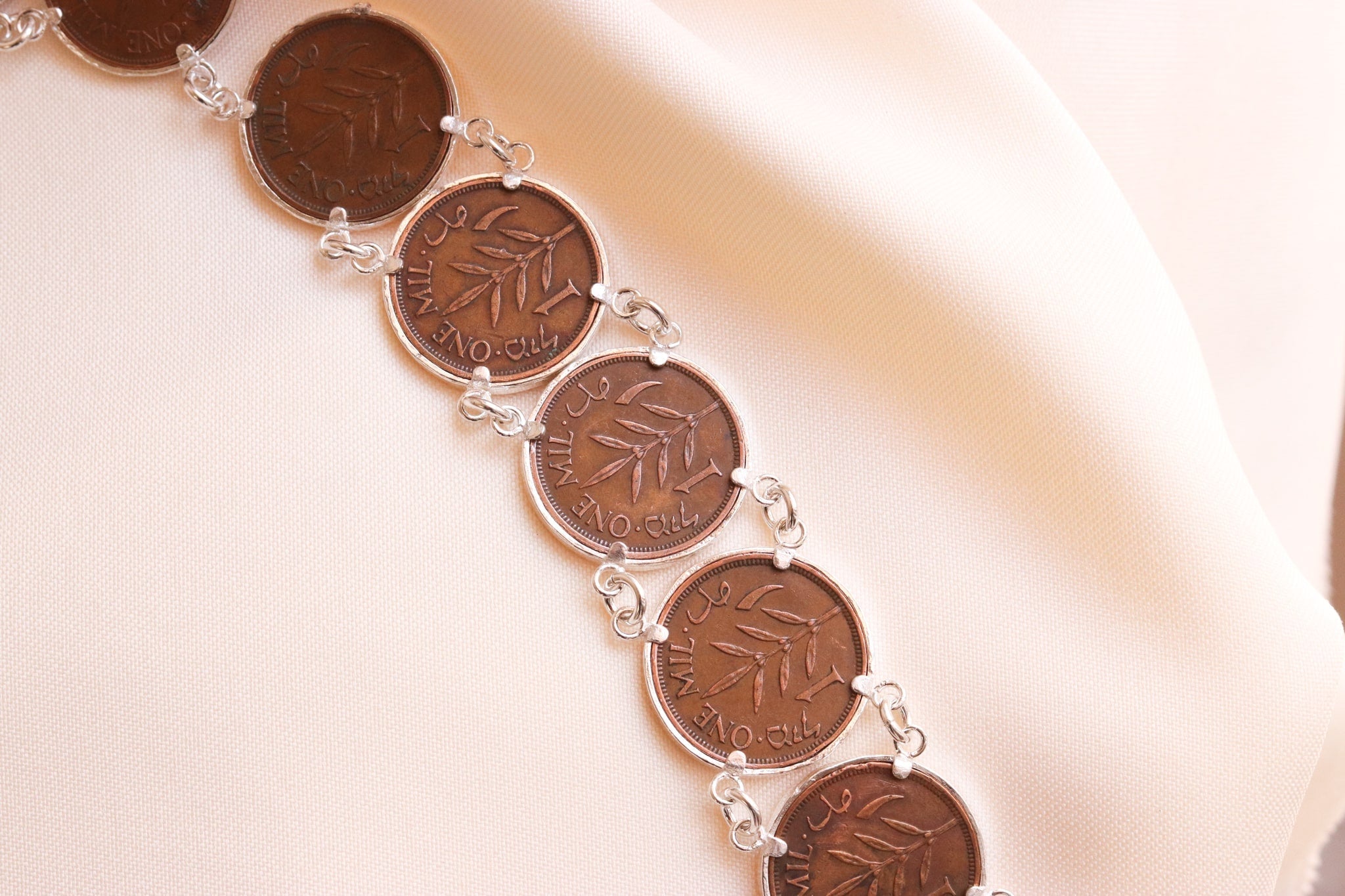 Palestinian coins 1 mil bracelet