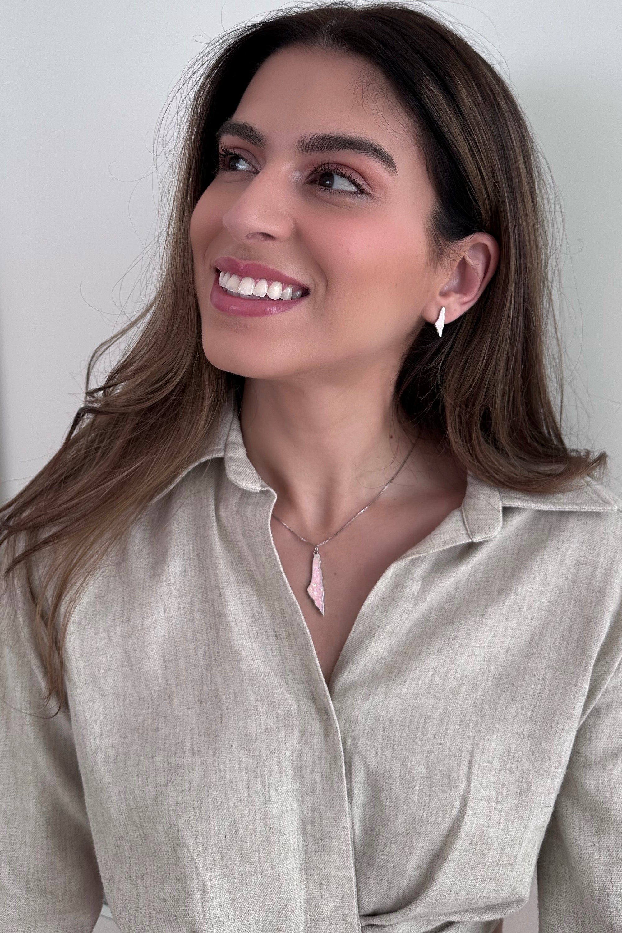 Opal Palestine map Earring