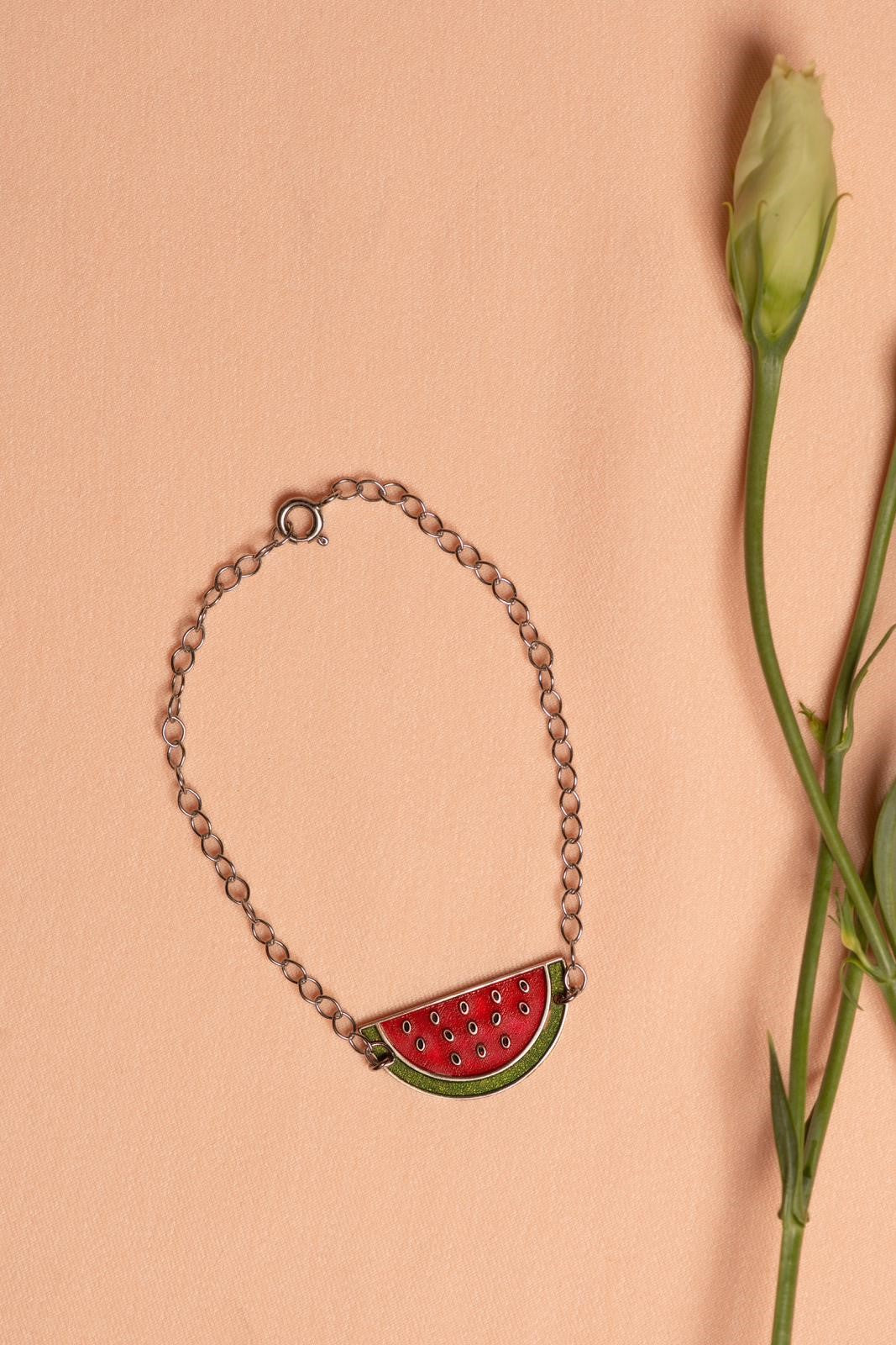 Watermelon bracelet silver